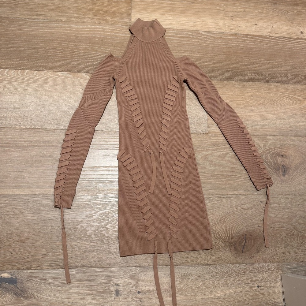 Dundas x Revolve cold shoulder knit mini dress - Picture 6 of 10
